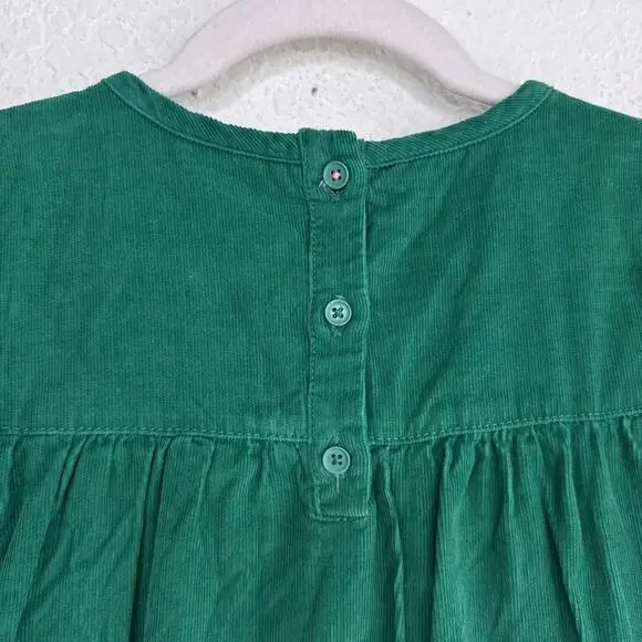 Mini Boden Dress Girls 7-8Y Corduroy Ruffle Sleeve Heart Pockets A-Line Green - Picture 7 of 10